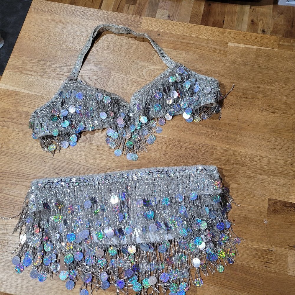 Silver Bling Bellydance Costume